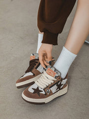 Vintage Star Patchwork Skate Shoes
