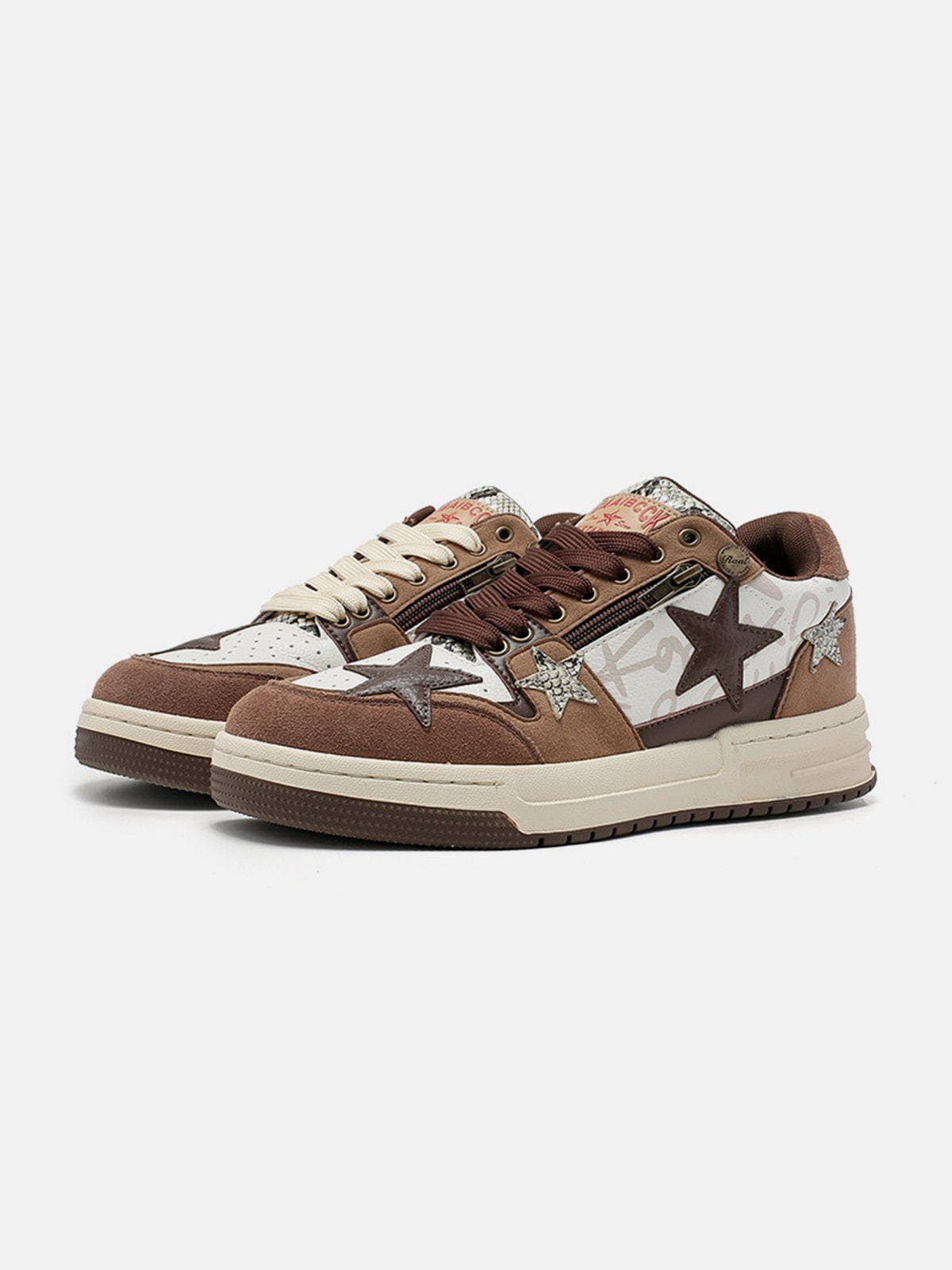 Vintage Star Patchwork Skate Shoes