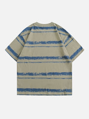 T-shirt en coton à rayures vintage 