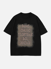 T-shirt vintage en daim avec lettres 