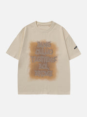 T-shirt vintage en daim avec lettres 