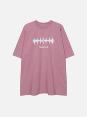 T-shirt imprimé lettres délavées vintage 