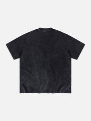 T-shirt vintage délavé avec fourche 