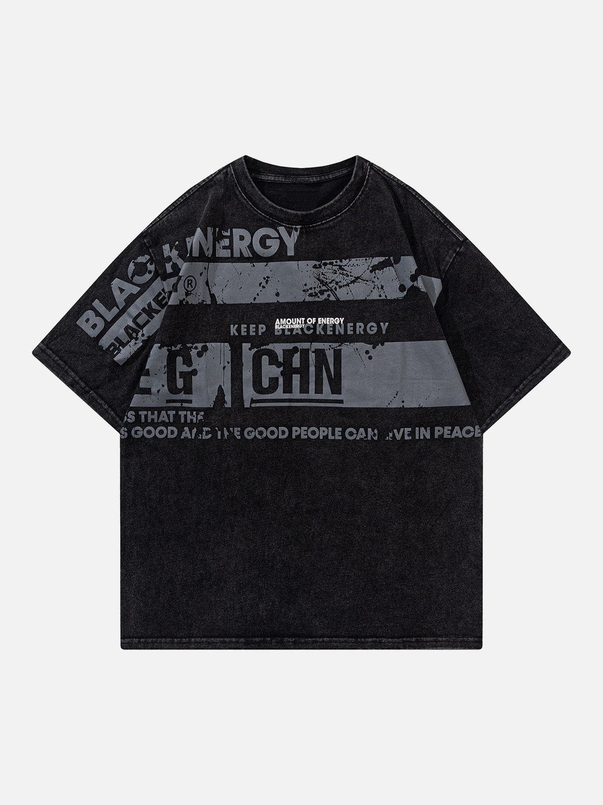 T-shirt vintage délavé à imprimé lettres 