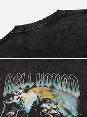 T-shirt imprimé délavé vintage 