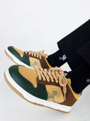 Vintage Wave Print Skate Shoes