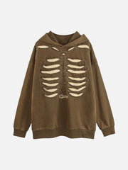 Washed And Aged Hooded Sweatshirt  - 1674