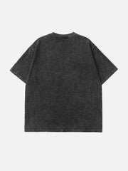 T-shirt imprimé squelette délavé 