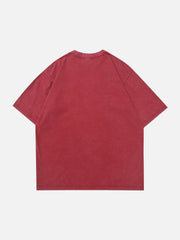 T-shirt imprimé chat délavé 