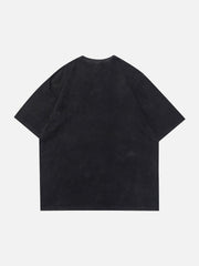 T-shirt imprimé chat délavé 