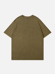 T-shirt imprimé craquelé délavé 