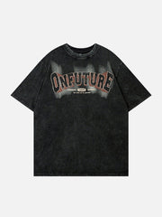 T-shirt imprimé craquelé délavé 