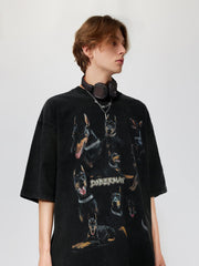 T-shirt graphique Doberman délavé 