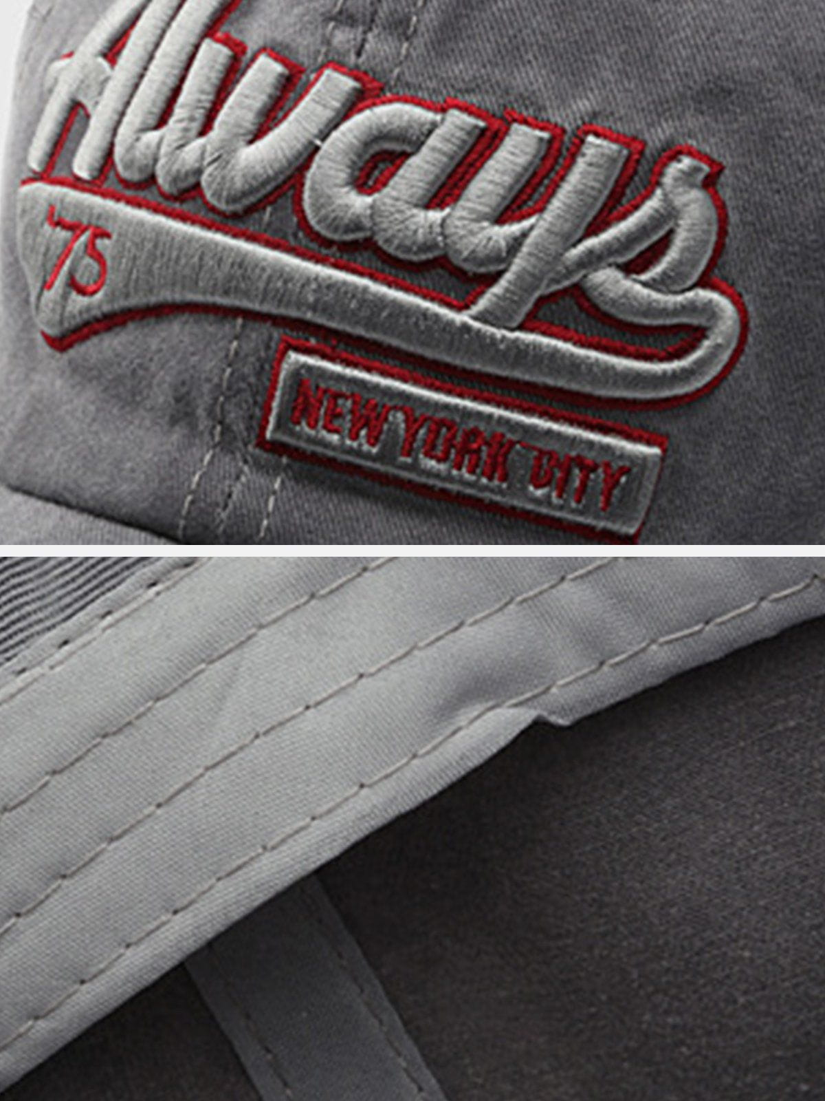 Washed Embroidered Letter Baseball Cap