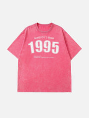 T-shirt imprimé figures délavées 