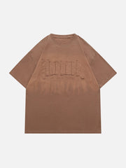 T-shirt brodé 3D dégradé délavé 