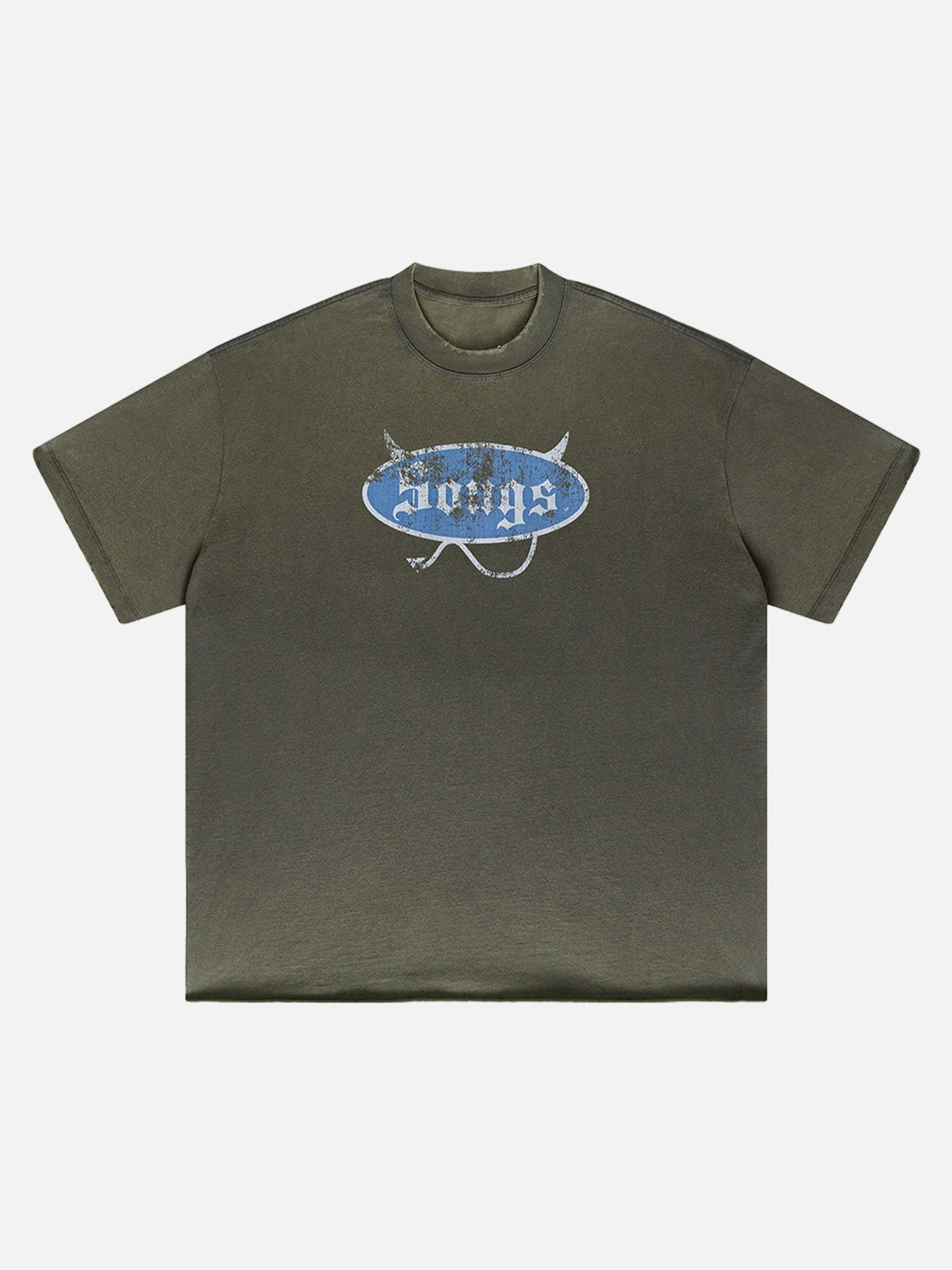 T-shirt à manches courtes imprimé dégradé délavé 