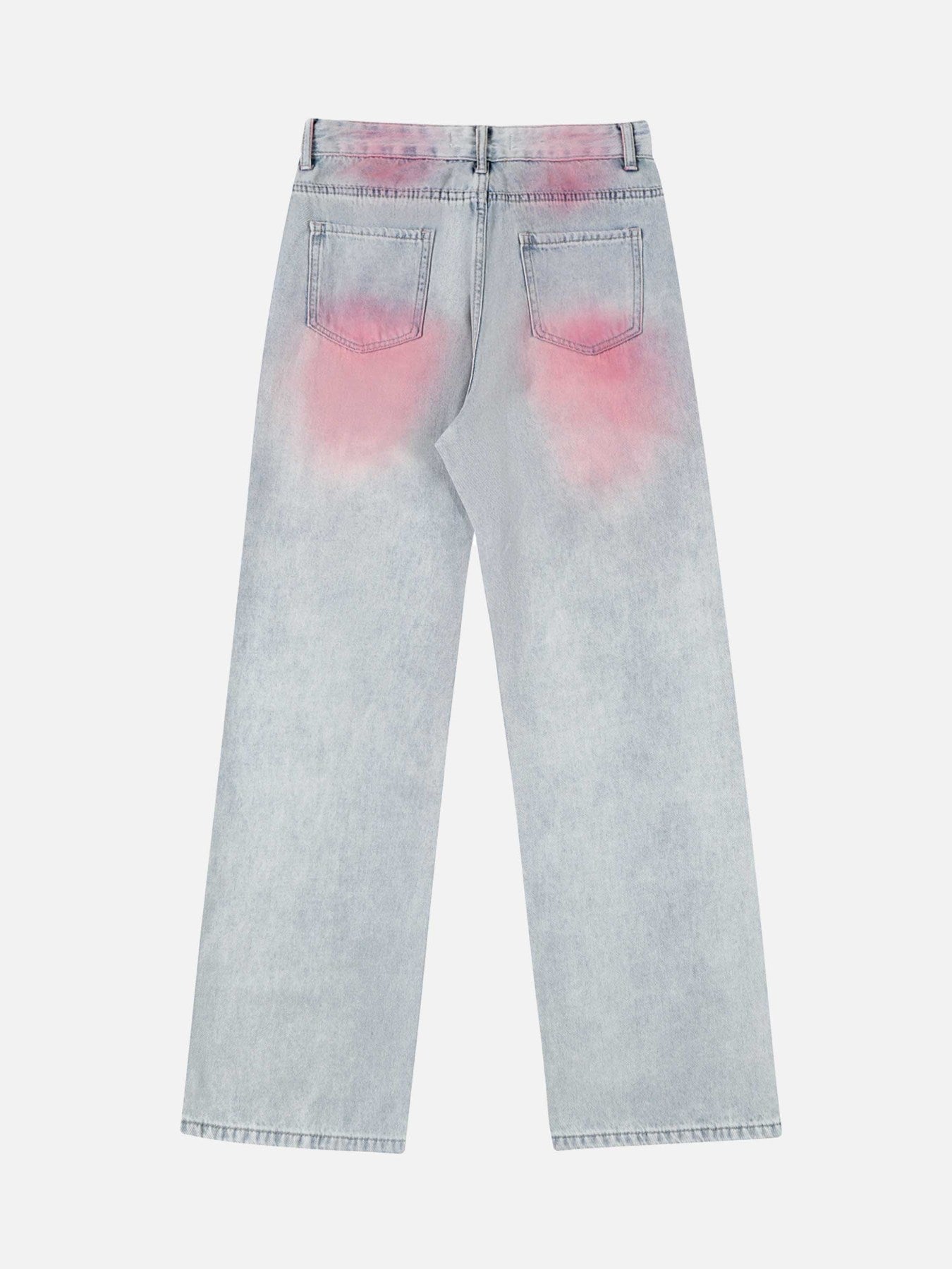 Washed Gradient Straight-leg Jeans