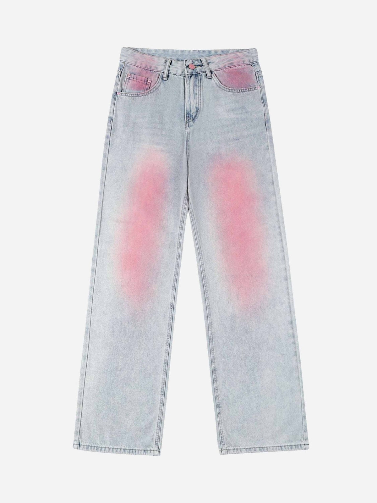 Washed Gradient Straight-leg Jeans