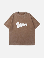 T-shirt imprimé graffiti délavé 