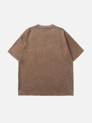 T-shirt imprimé graffiti délavé 