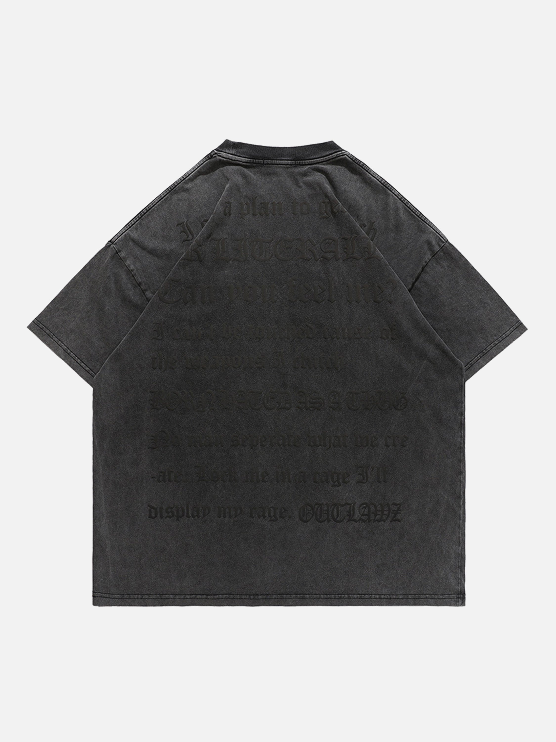 Washed Letter Print T-shirt