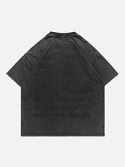 Washed Letter Print T-shirt