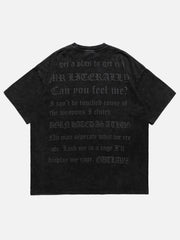 Washed Letter Print T-shirt