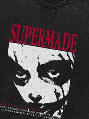 T-shirt imprimé portrait délavé 