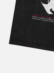 T-shirt imprimé portrait délavé 