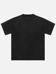 T-shirt imprimé tête de mort délavé 