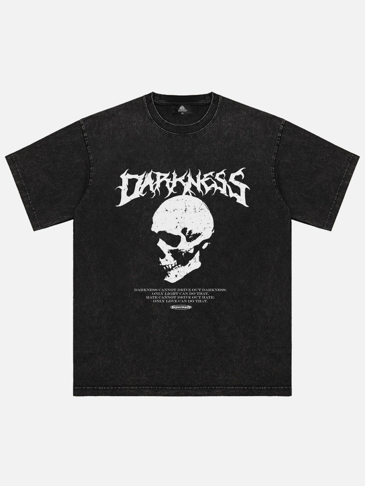 T-shirt imprimé tête de mort délavé 