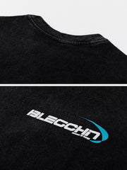 T-shirt imprimé lettres techniques délavé 