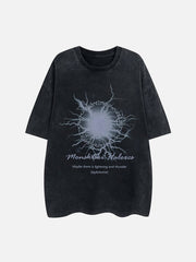 T-Shirt mit verwaschenem Vintage-Blitz-Print 