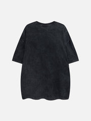 T-Shirt mit verwaschenem Vintage-Blitz-Print 