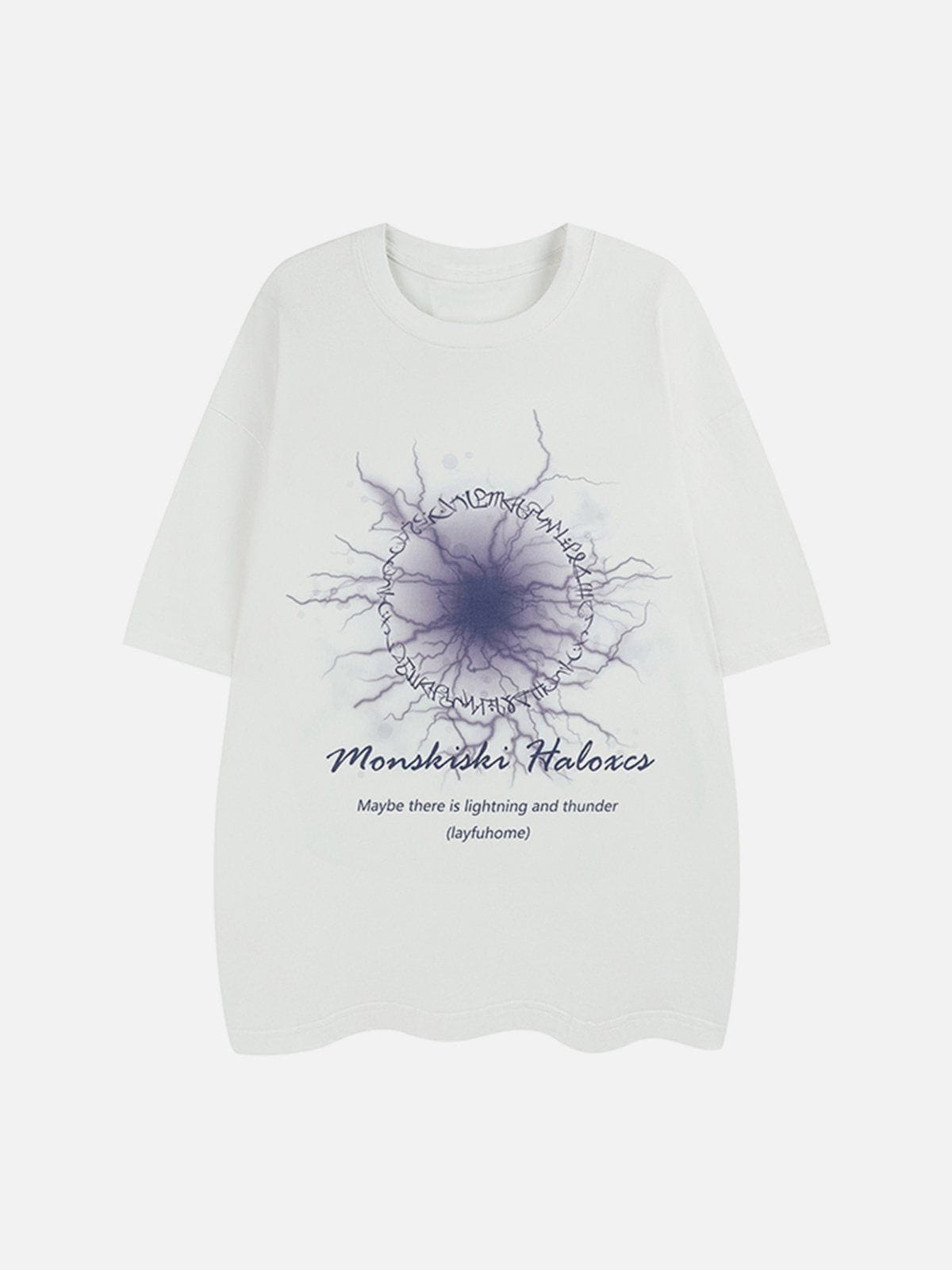 T-Shirt mit verwaschenem Vintage-Blitz-Print 