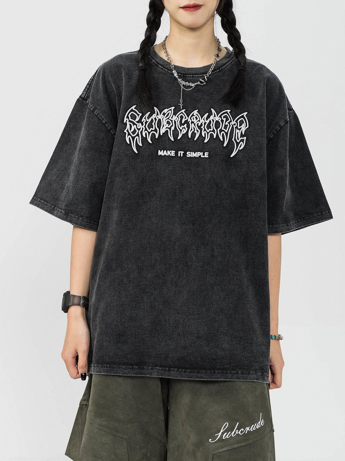 T-shirt imprimé ailes délavées 