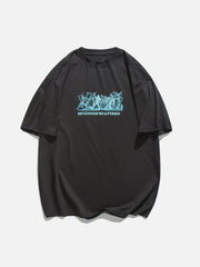 T-shirt imprimé homme au travail 