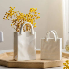 Paper Bag Shaped Ceramic Vase