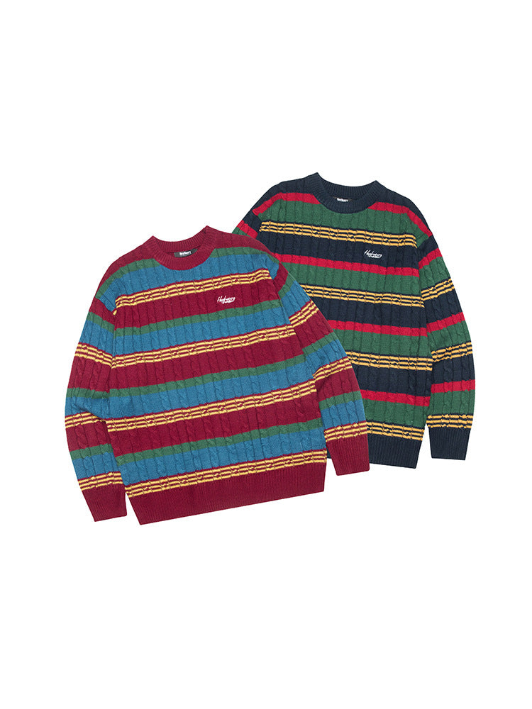 Vintage Stripe Patchwork Sweater