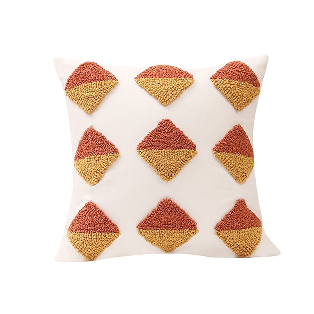 Ochre Tufted Cushion Cover