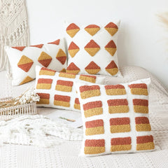 Ochre Tufted Cushion Cover