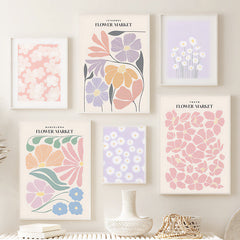 Pastel Flowers Canvas Poster