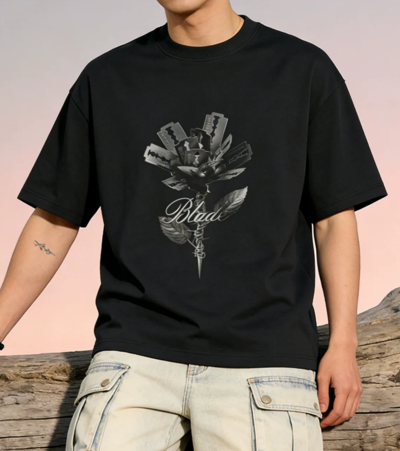 T-shirt à imprimé floral dégradé 
