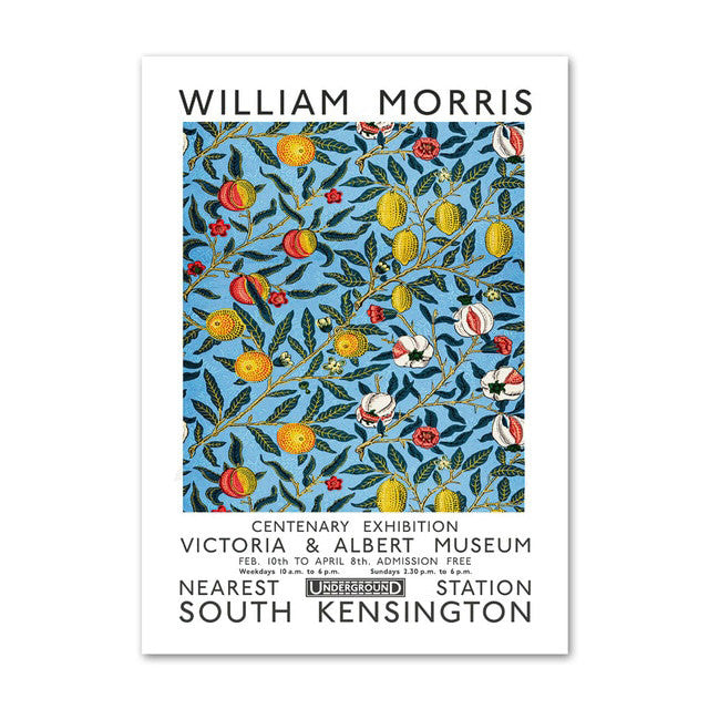 WM Blue Floral Art Canvas Posters