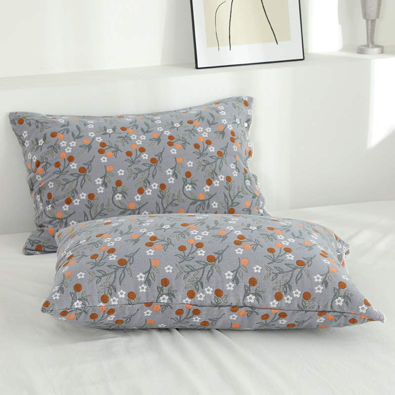 Rural Flower Pattern Pillowcases Pillow Shams (2PCS)