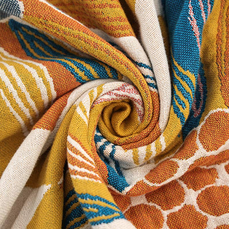 Yellow Flower Print Cotton Reversible Quilt