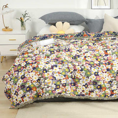 Rustic Flower Reversible Cotton Soft Quilt