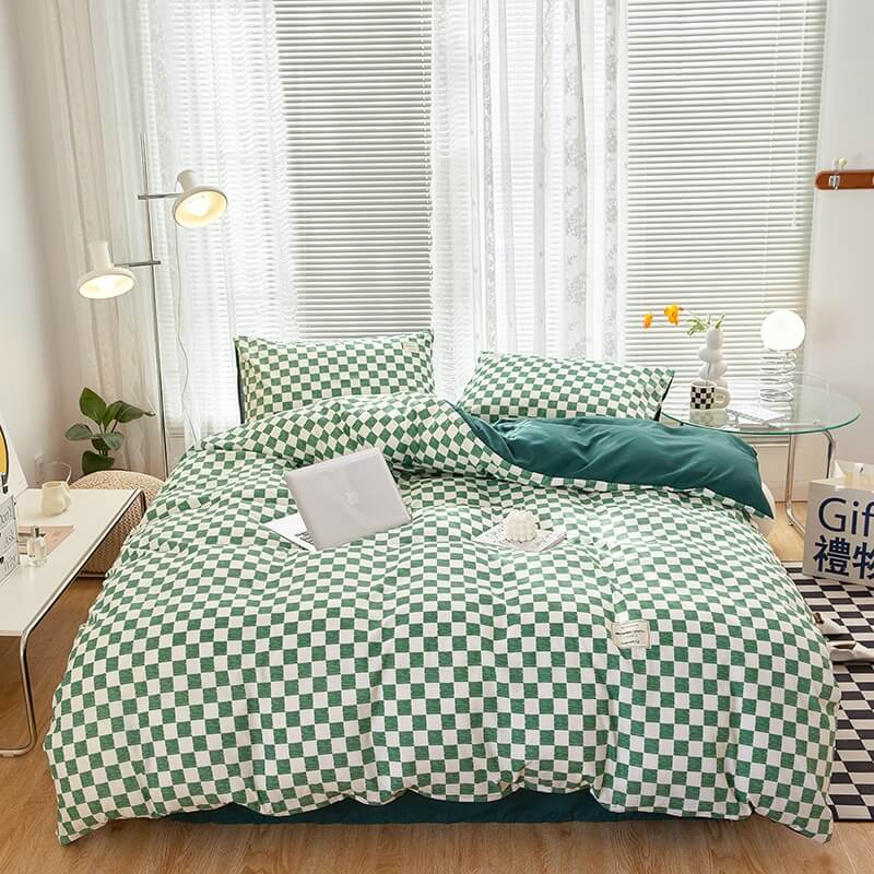 Small Checkered Bedding Duvet Cover Set