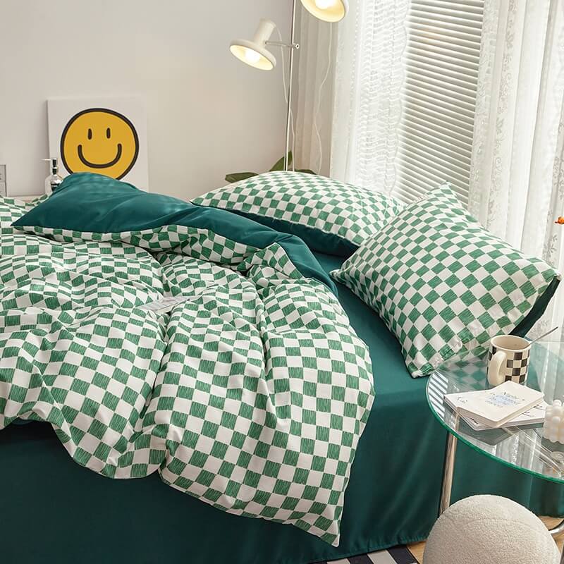 Small Checkered Bedding Duvet Cover Set